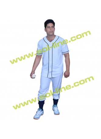 Pro Weight Mesh Six Button Down Black Stripe Half Sleeve Jerseys